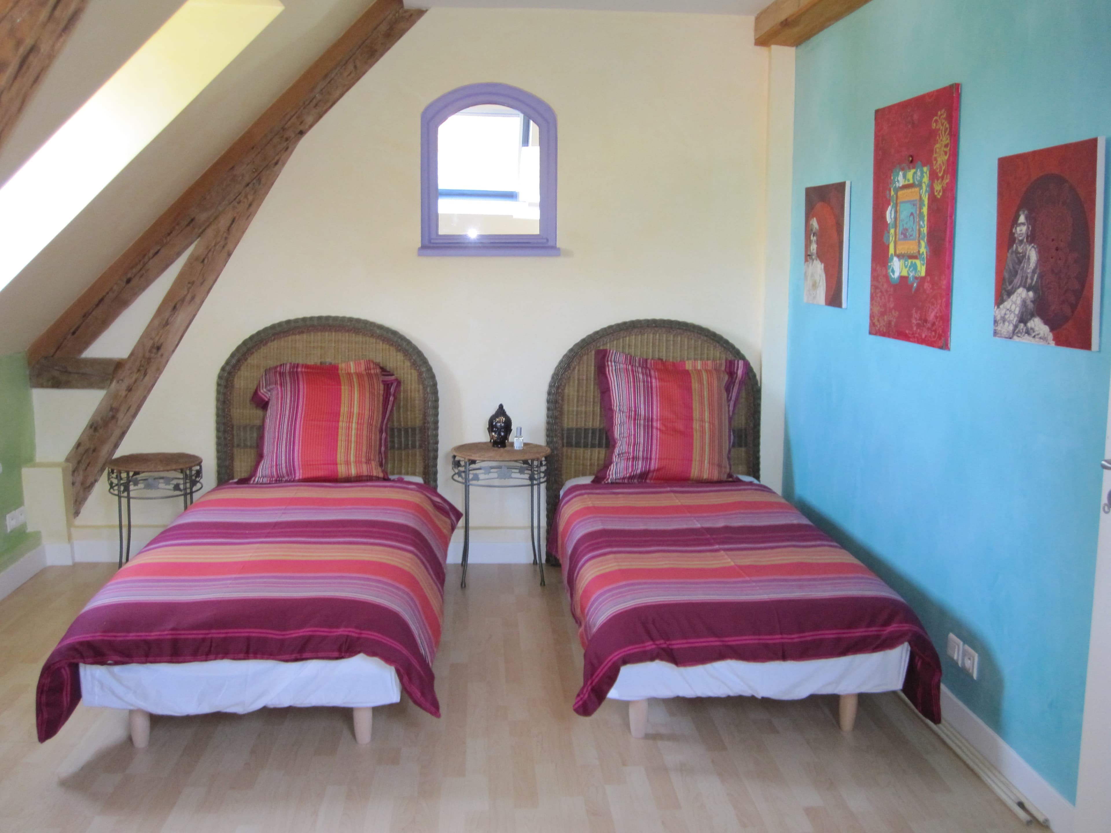 Chambre Capucine — 2 lits simples, réunissables en lit double